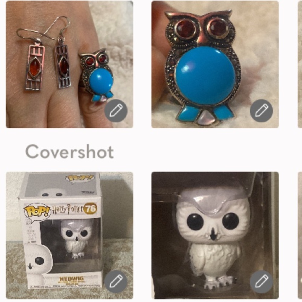 Sterling🦉ring 7.75+925 amber drop hook 1.5”earrings+76 PopFunko Hedwig